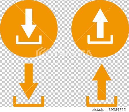 Encircled arrow upload download transfer icon set 89584735