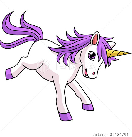 Unicorn In Candy Land Cartoon Colored Clipart  89584791