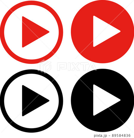 動画 再生 ボタン セット 赤 黒 動画 再生 ボタン セット 赤 黒 89584836