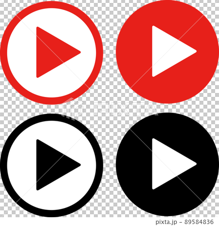 動画 再生 ボタン セット 赤 黒 動画 再生 ボタン セット 赤 黒 89584836