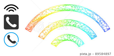 Rainbow Gradient Hatched Mesh Radio Waves Icon Rainbow Gradient Hatched Mesh Radio Waves Icon 89584897