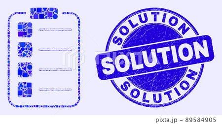 Blue Distress Solution Stamp Seal and List Items Pad Mosaic 89584905