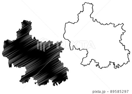 Gumla district (Jharkhand State, Republic of India, South Chotanagpur division) map vector illustration, scribble sketch Gumla map 89585297