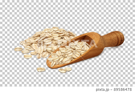 オートミール オーツ麦 イラスト リアル セット 89586478