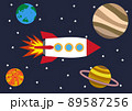ロケット　宇宙　背景 89587256