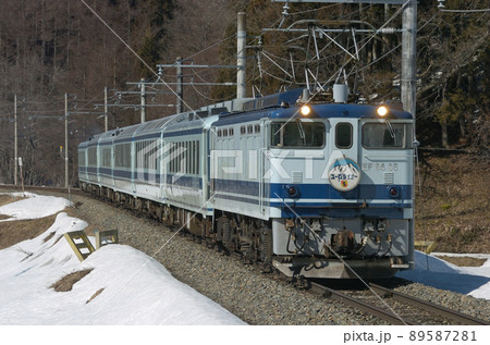 大糸線　南神城ー簗場　JR東海　EF64-35（名古屋）＋12系　ユーロライナー 89587281