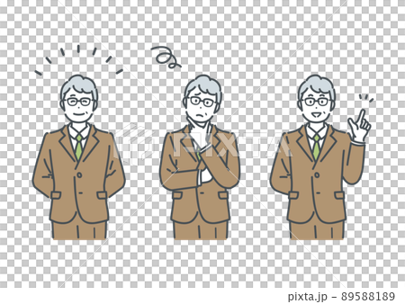 男性経営者の色々な表情のイラスト素材 89588189