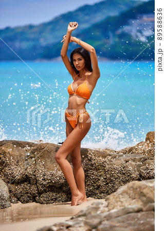 orange sexy bikini