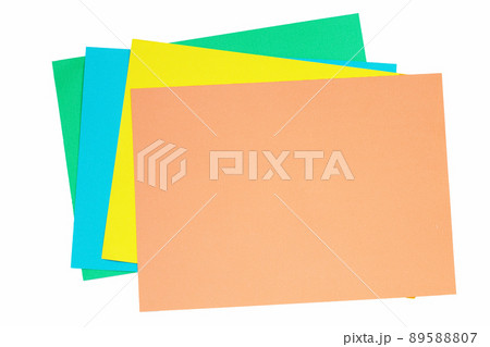 Colorful paper on white background. 89588807