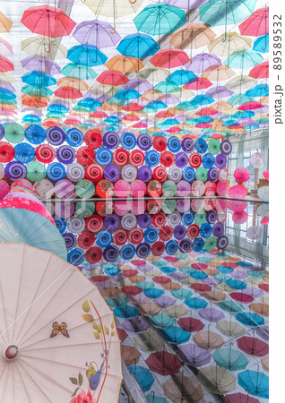 福島県猪苗代町　猪苗代ハーブ園のアンブレラスカイ 89589532