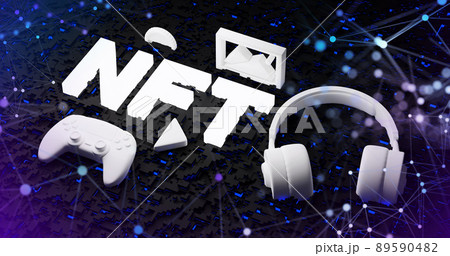 NFT Non-fungible token design 3D render NFT Non-fungible token design 3D render 89590482