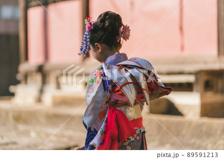 七五三確認写真 7歳の七五三の写真素材 [89591213] - PIXTA