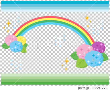 かわいいカエル 紫陽花 虹 かわいいカエル 紫陽花 虹 89591779