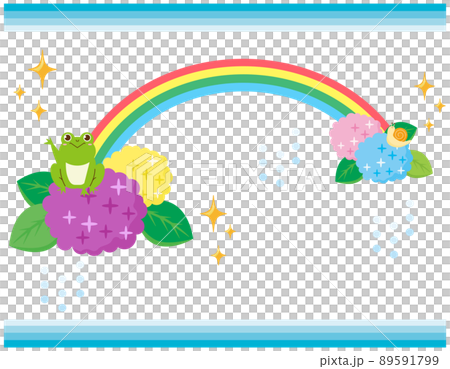 かわいいカエルとカタツムリ 紫陽花 かわいいカエルとカタツムリ 紫陽花 89591799