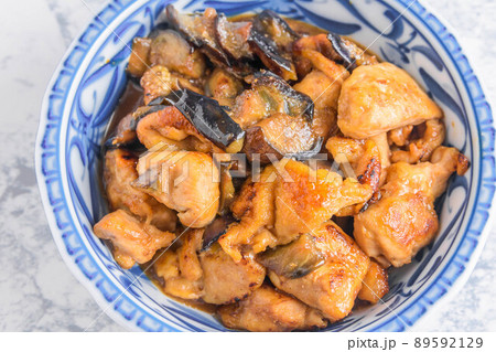 鶏肉と茄子の煮物 89592129