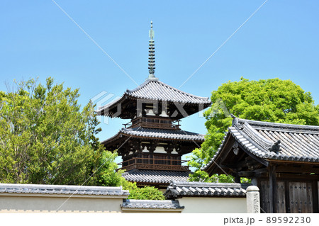 法起寺(三重塔)　【奈良県生駒郡斑鳩町】 89592230