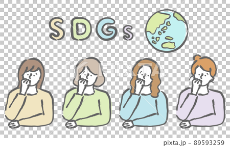 可持續發展目標地球形象思維女性插畫 89593259