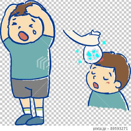 Illustration of a child hitting the head 89593271