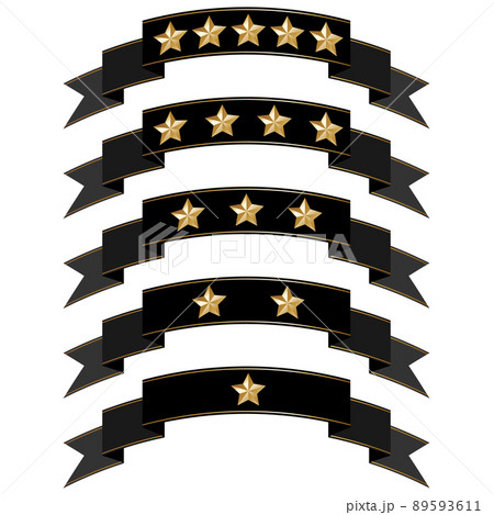 Stars with a rating of 1 to 5 and arch ribbon - Stock 