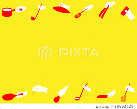 調理イメージイラスト黄色背景 89593629