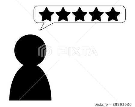 星5つレビューの人物アイコン 右に吹き出し 星5つレビューの人物アイコン 右に吹き出し 89593630