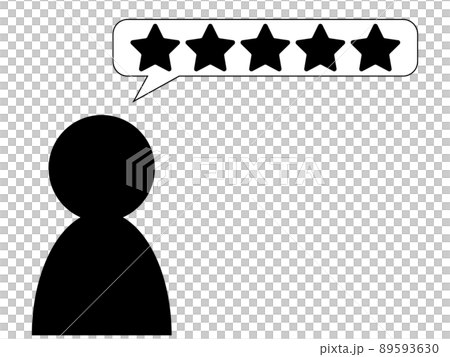 星5つレビューの人物アイコン 右に吹き出し 星5つレビューの人物アイコン 右に吹き出し 89593630