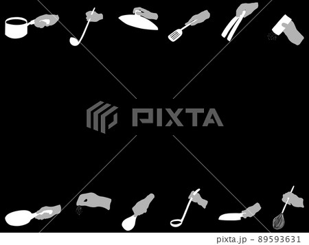 調理イメージイラスト黒色背景 89593631