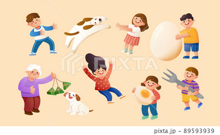 Asian people element set 89593939