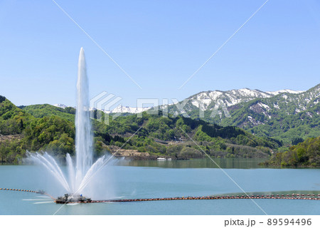 月山湖　大噴水 89594496