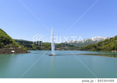 月山湖　大噴水 89594499