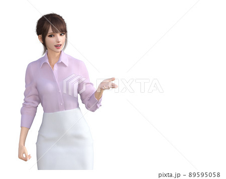 ご案内する日本人OL（上半身） 89595058