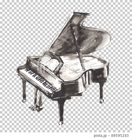 用水彩畫的鋼琴的插圖 用水彩畫的鋼琴的插圖 89595283