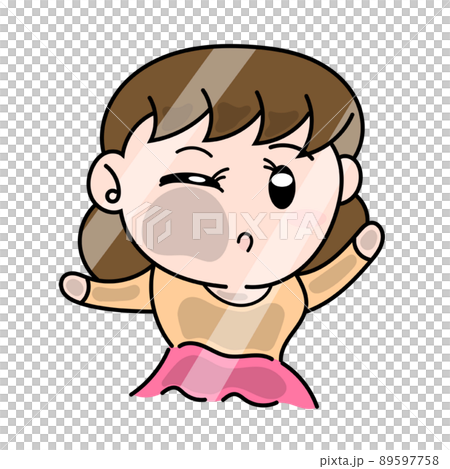 貼り付く女の子 89597758