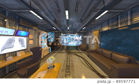 宇宙船内の風景 89597771