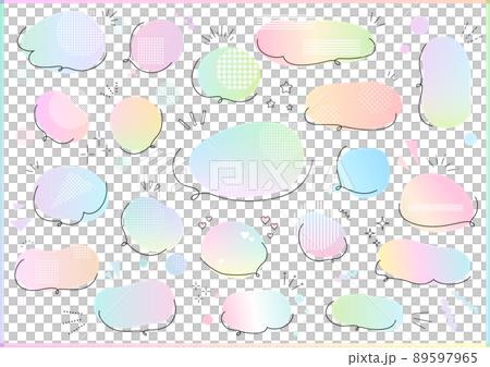 手描きの吹き出しセット（グラデーション） 89597965