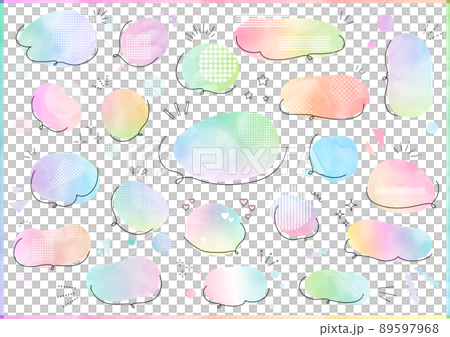 Hand-painted speech bubble set (watercolor, gradation) 89597968