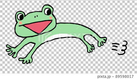 Frog jump hand drawn illustration 89598017