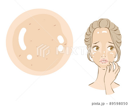 テカリ、脂性肌に悩む可愛い女性 89598050