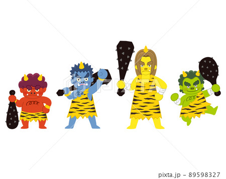 カラフルな鬼 赤鬼 青鬼のイラスト素材 [89598327] - PIXTA