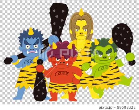 カラフルな鬼　赤鬼　青鬼 89598328
