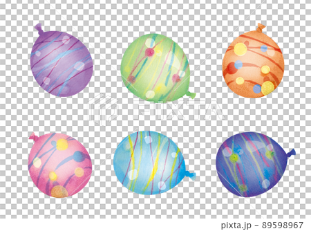 カラフルな水風船のイラストのイラスト素材 5967