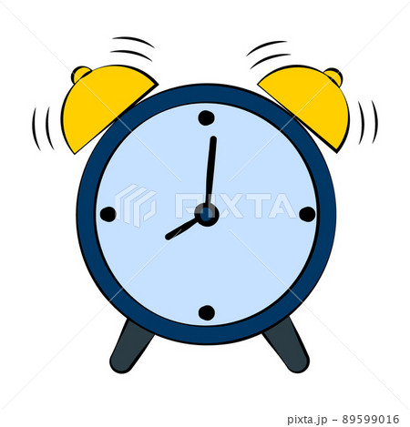 alarm clock, flat color icon. vector isolated 89599016