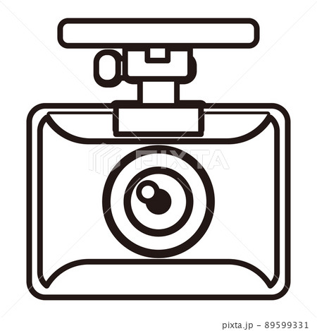 ドライブレコーダー モノクロのイラスト素材