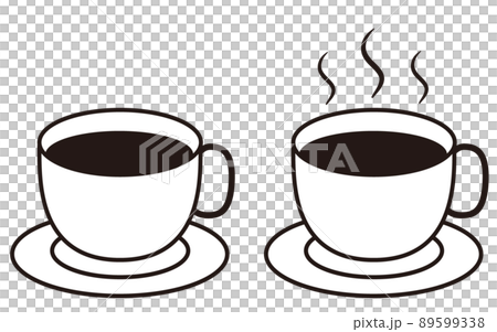 マグカップに入ったコーヒー　モノクロ 89599338