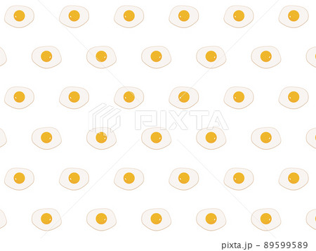 シンプルなかわいい目玉焼きのパターンのイラスト素材 卵料理のイラスト素材 5995
