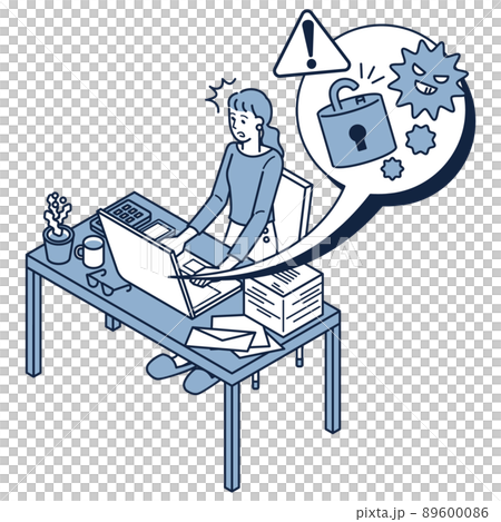 一位因電腦安全問題而陷入困境的自由職業女性 89600086