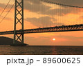明石海峡大橋の夕陽 89600625