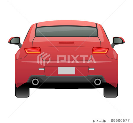 後方から見た車のイラスト スポーツカー のイラスト素材
