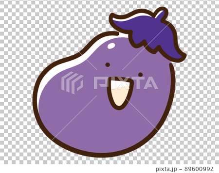 かわいいなすびのキャラクターの手書き風イラスト かわいいなすびのキャラクターの手書き風イラスト 89600992