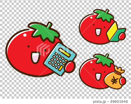 Calculator, beginner mark, handwritten style illustration set of cute tomato characters with money Calculator, beginner mark, handwritten style illustration set of cute tomato characters with money 89601648